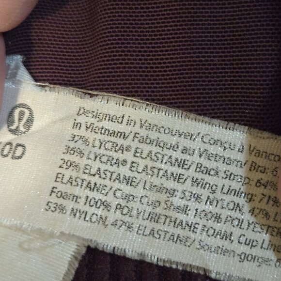770. Lululemon Bra Burgundy Maroon Sports Bra Size 40D - Picture 7 of 7